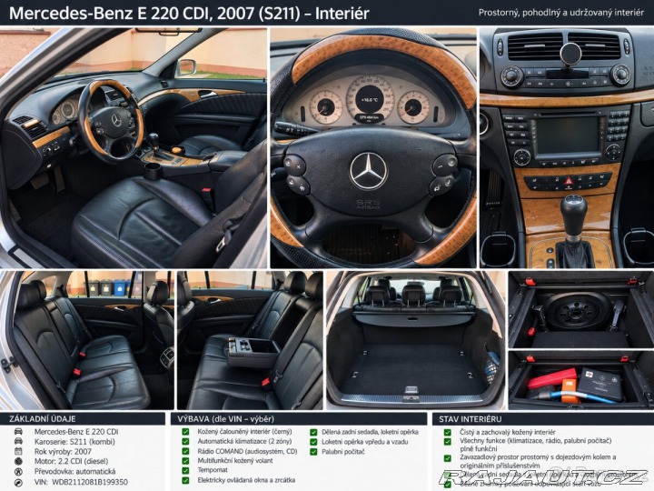 Mercedes-Benz E 2,2 220 CDI, automat, 2 2007