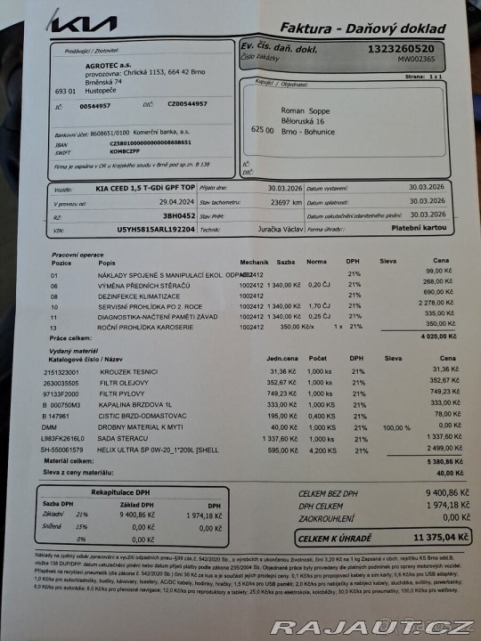 Kia Ostatní modely Ceed SW 1,5 verze TOP, motor (1 1800