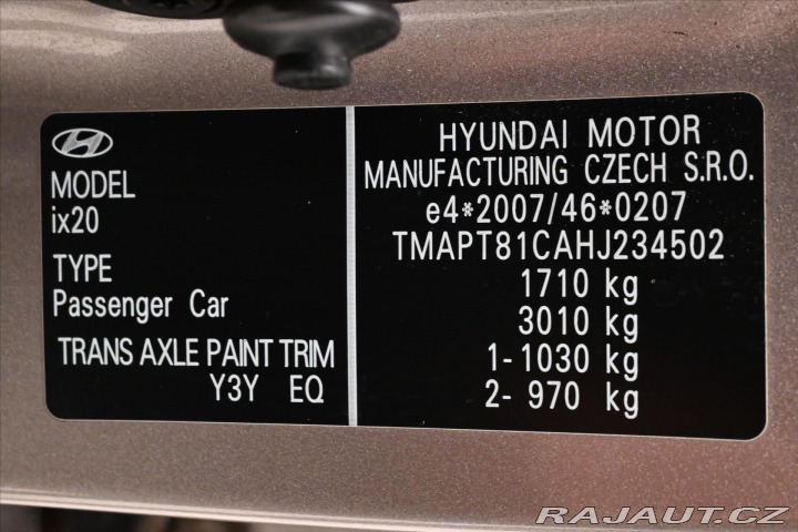 Hyundai ix20 1,4 CVVT 66 KW KLIMA Záru 2016