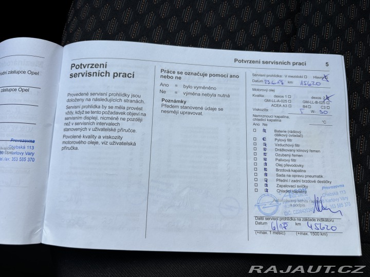 Opel Zafira Serviska ČR P. senzory 2016