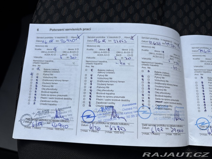 Opel Zafira Serviska ČR P. senzory 2016